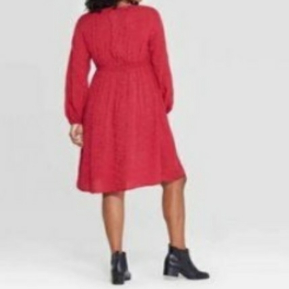 Isabel Maternity Long Sleeves Smocked Floral Jacquard Print Dress Size S - Picture 5 of 16